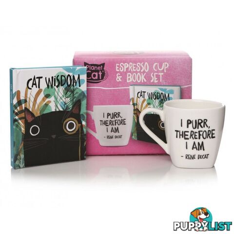 Planet Cat Espresso Cup and Mini Book Set