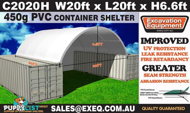 Unused Heavy duty 20ft Container Shelter with end wall