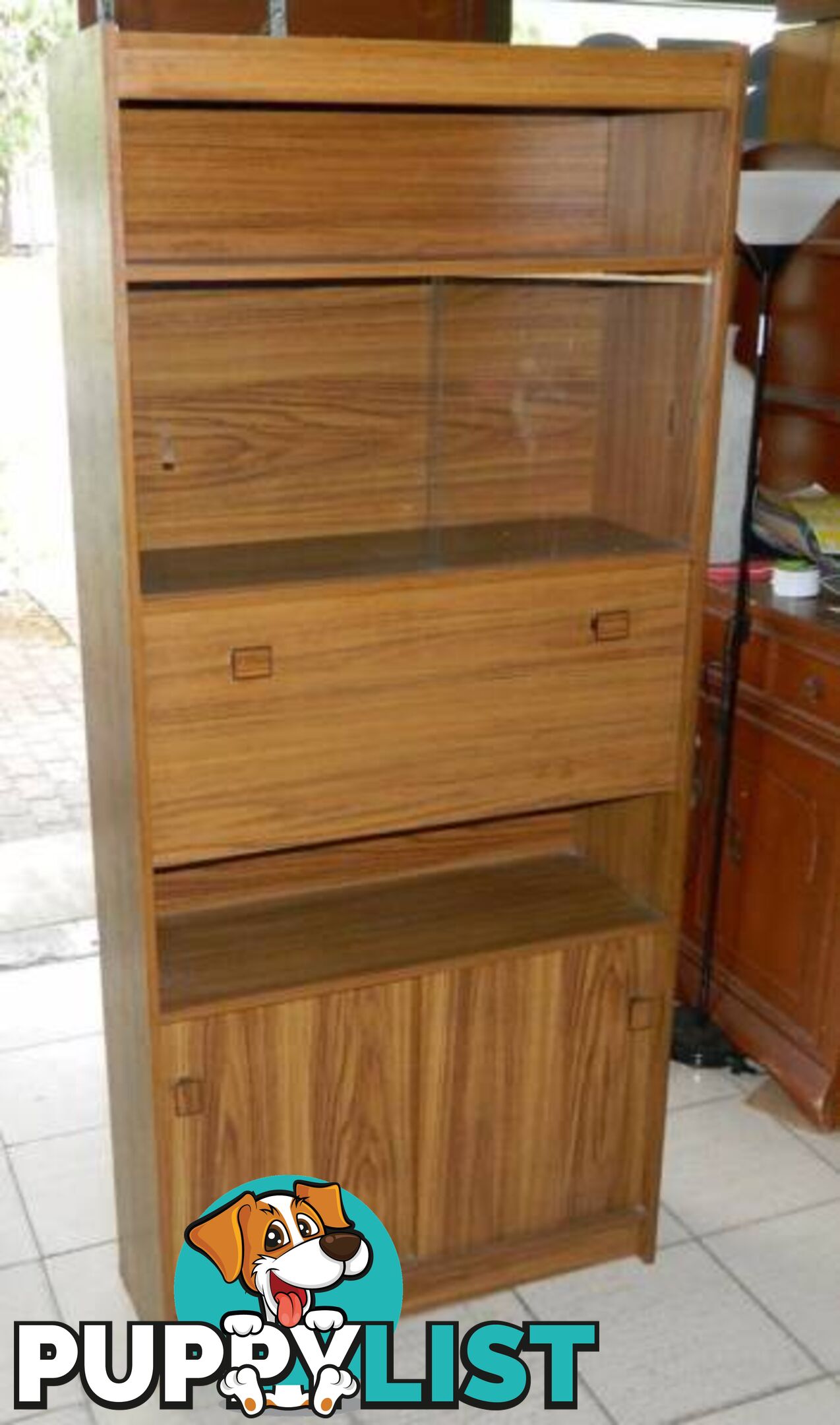 Retro Wooden Kitchen Hutch / Liquor Cupboard