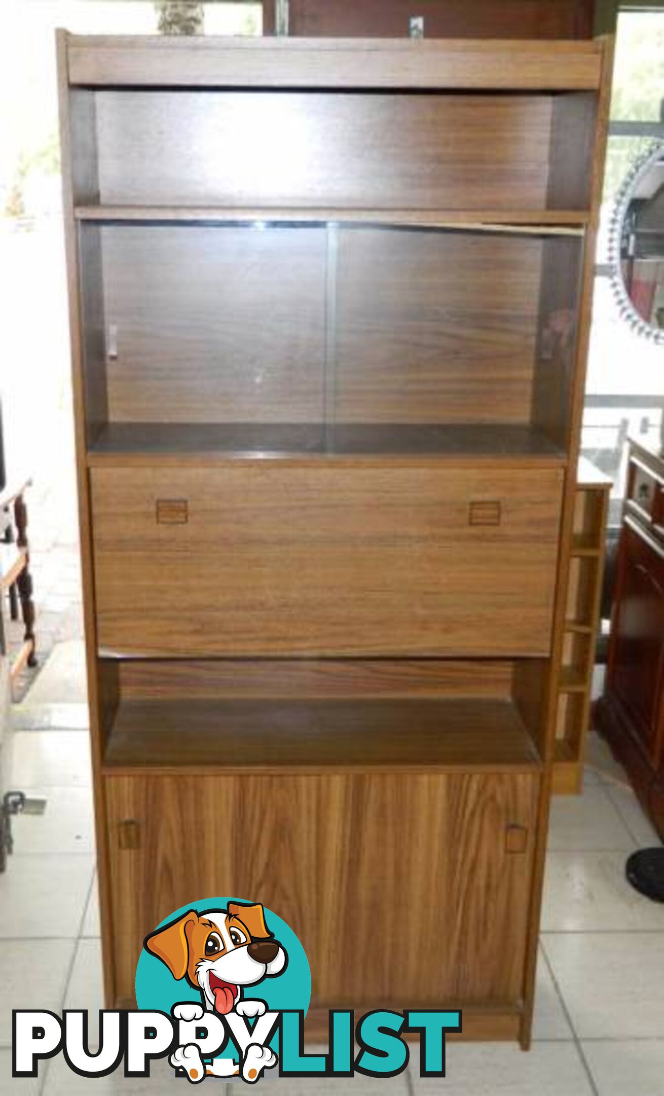 Retro Wooden Kitchen Hutch / Liquor Cupboard