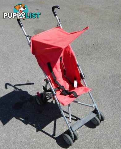 Red Fold Up Upright Stroller Good Condition !!!