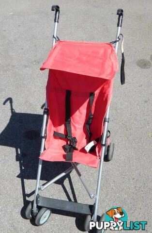 Red Fold Up Upright Stroller Good Condition !!!