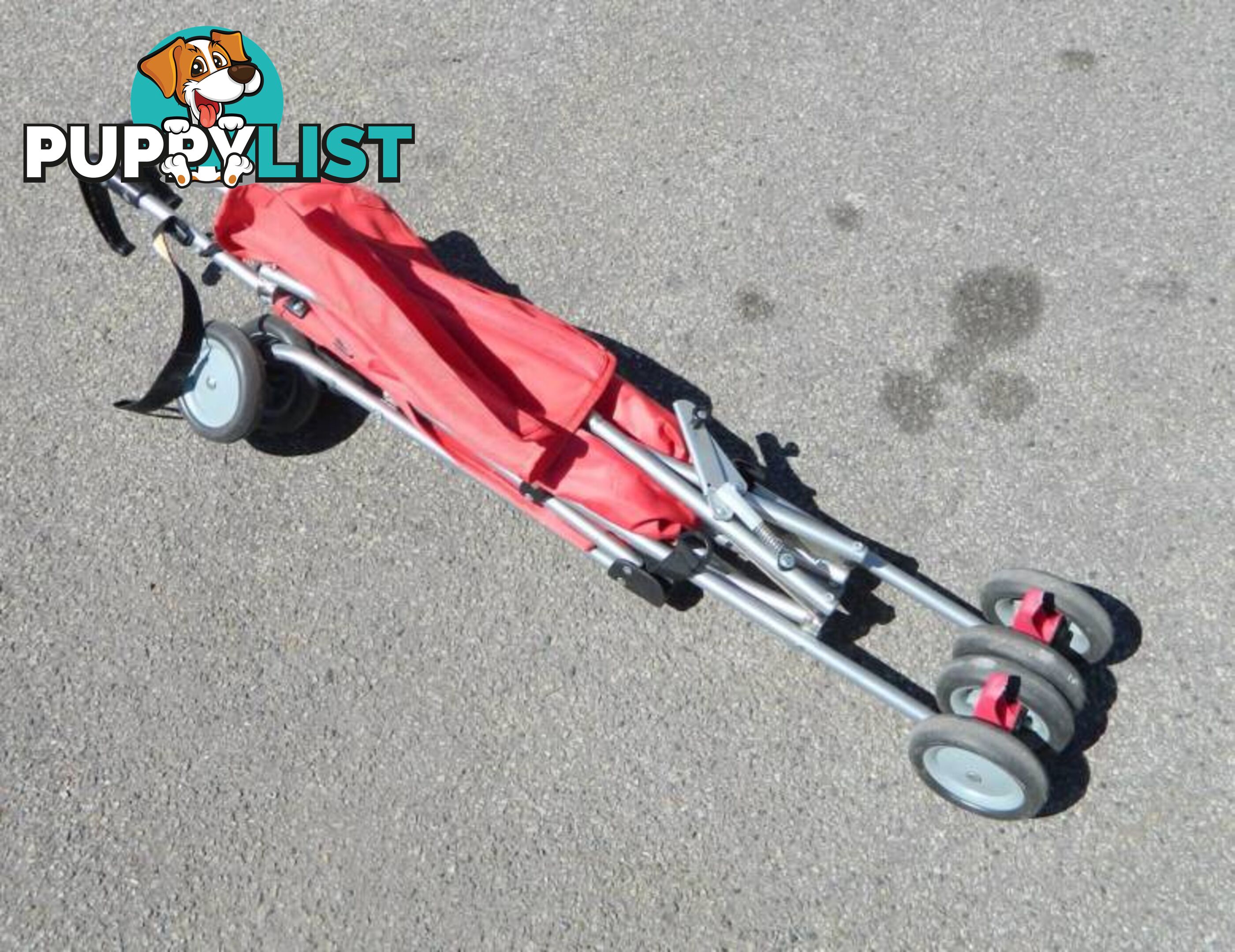 Red Fold Up Upright Stroller Good Condition !!!