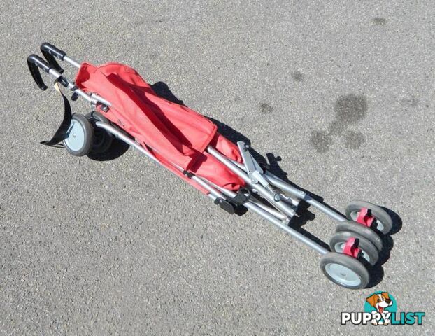 Red Fold Up Upright Stroller Good Condition !!!