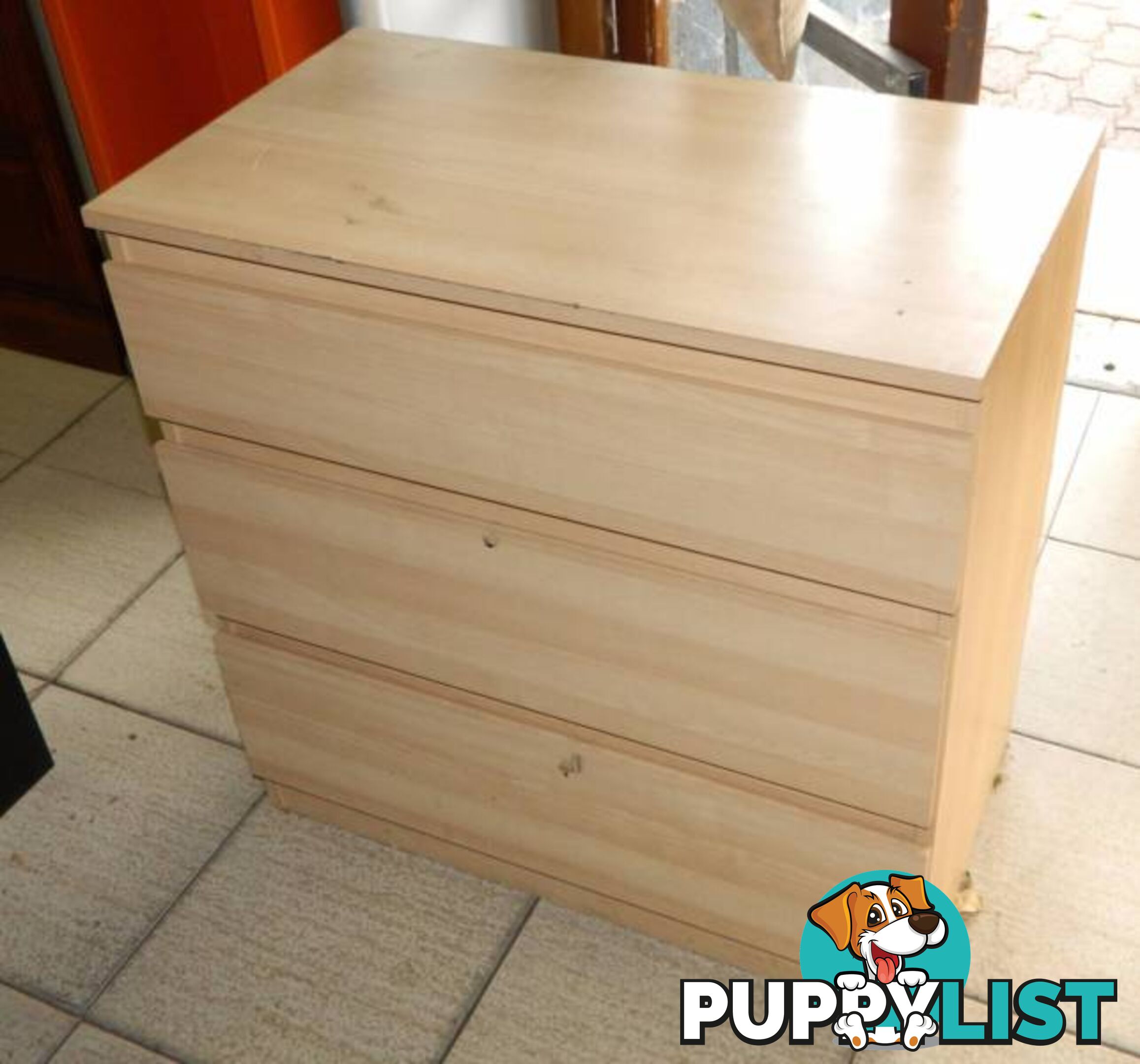 Wooden 3 Drawer Tallboy / Chest of Drawers