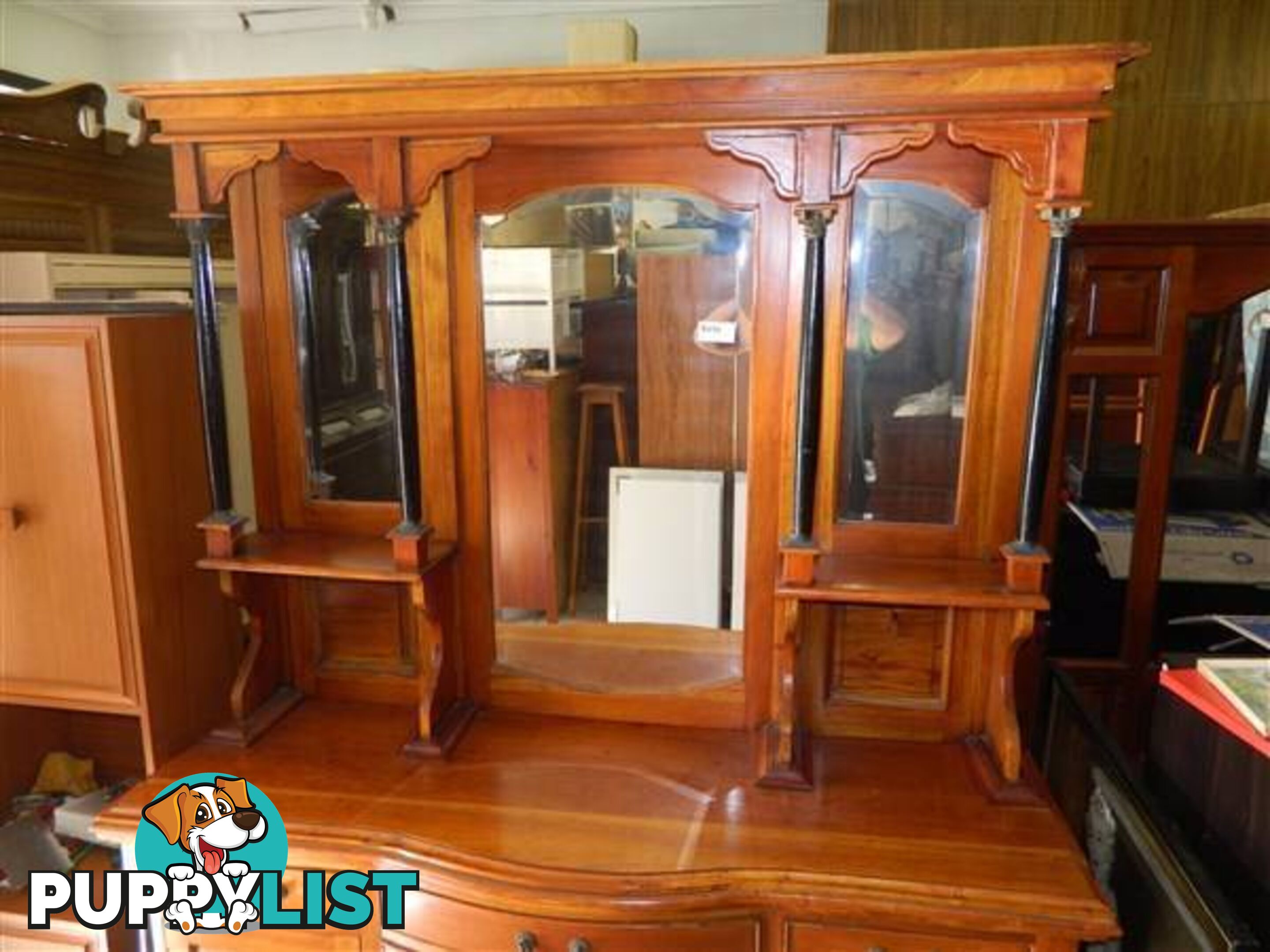 361EXTRAVAGANT SOLID WOOD MIRROR SIDE TABLE / DRESSER