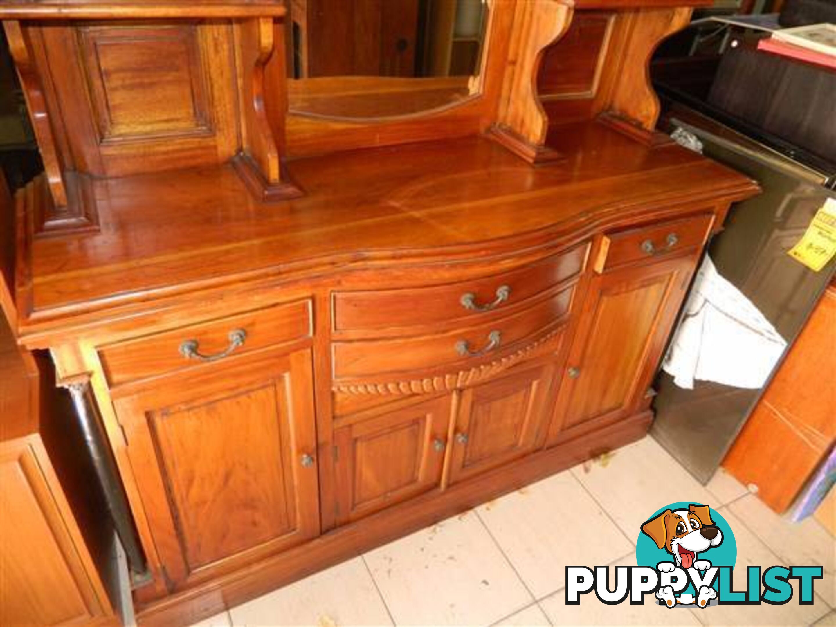 361EXTRAVAGANT SOLID WOOD MIRROR SIDE TABLE / DRESSER