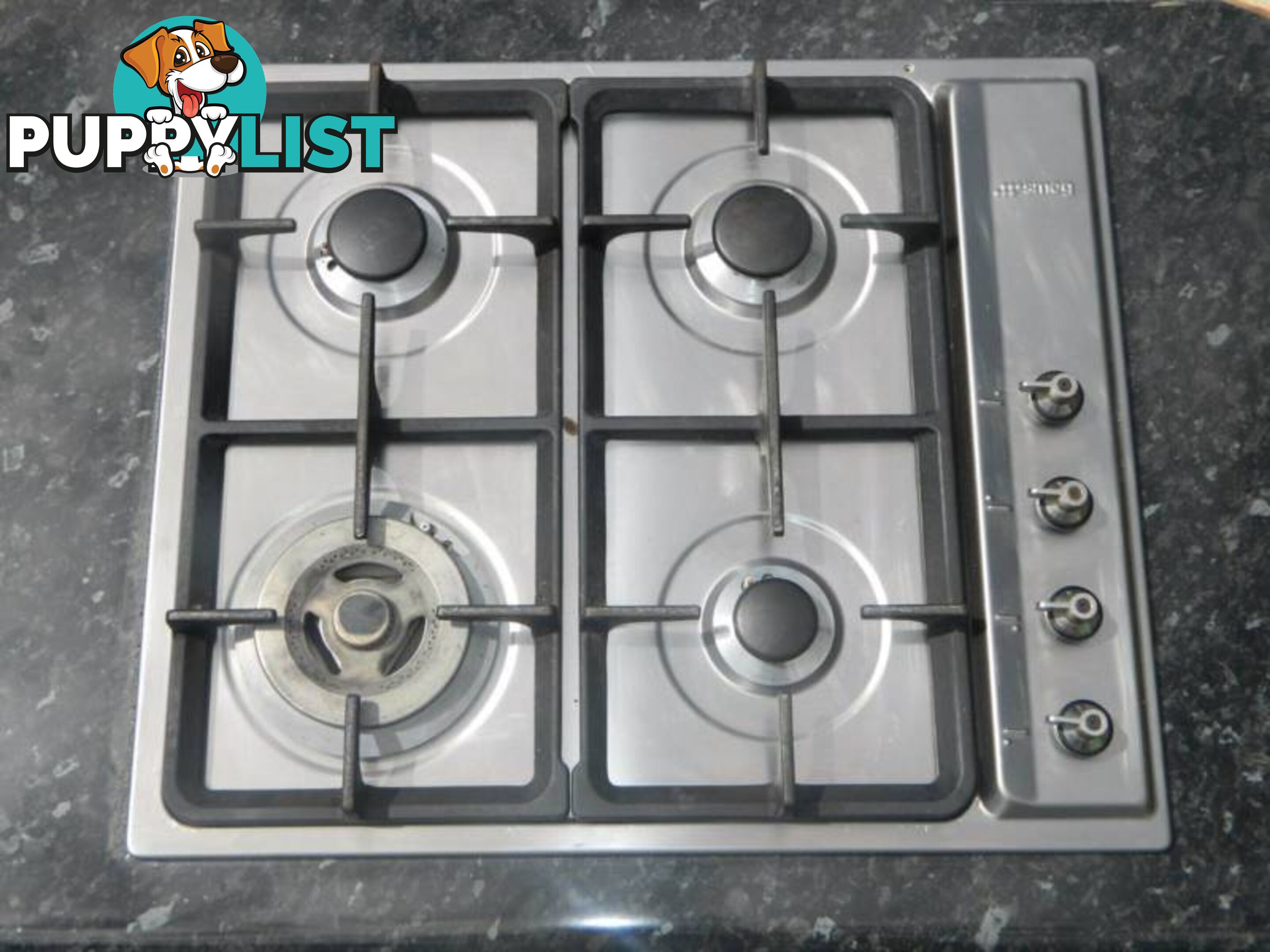 Smeg Stainless Steel Gas 4 Burner Cook Top