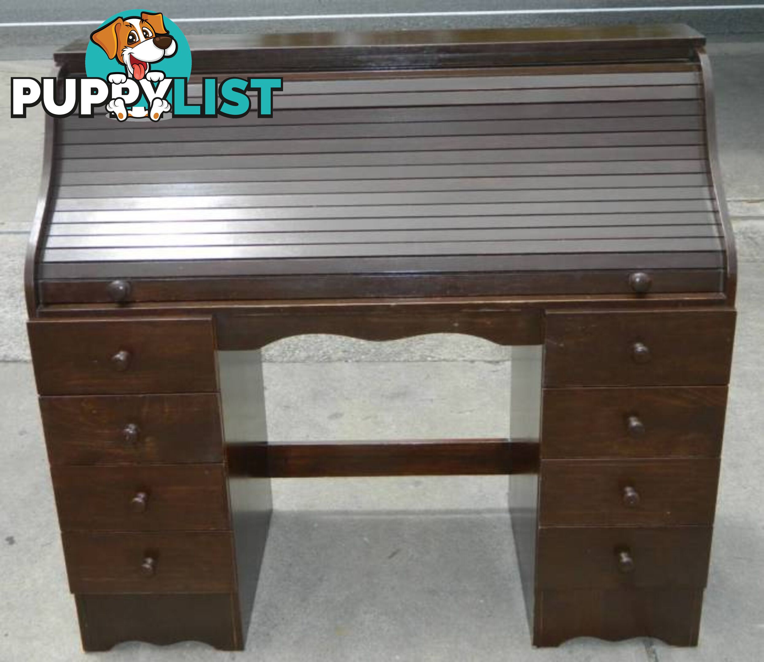 Retro Wooden Roll Top Desk !!!