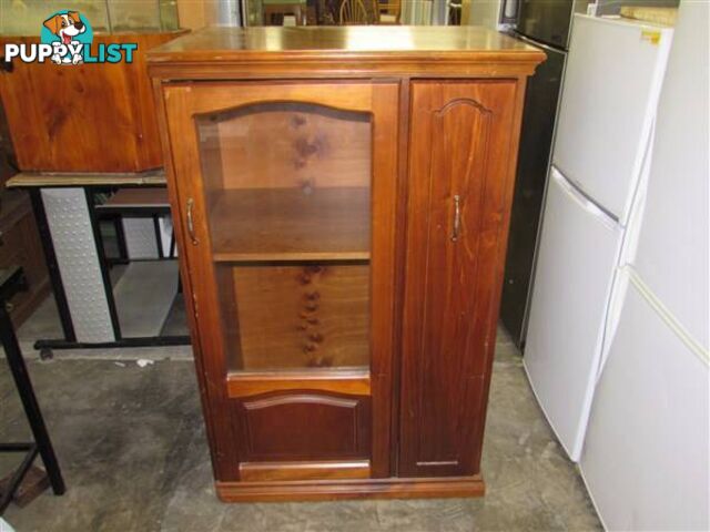 Beautiful Wooden Glass Display Cabinet with CD Rack Drawer!!!