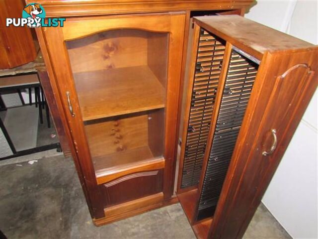 Beautiful Wooden Glass Display Cabinet with CD Rack Drawer!!!