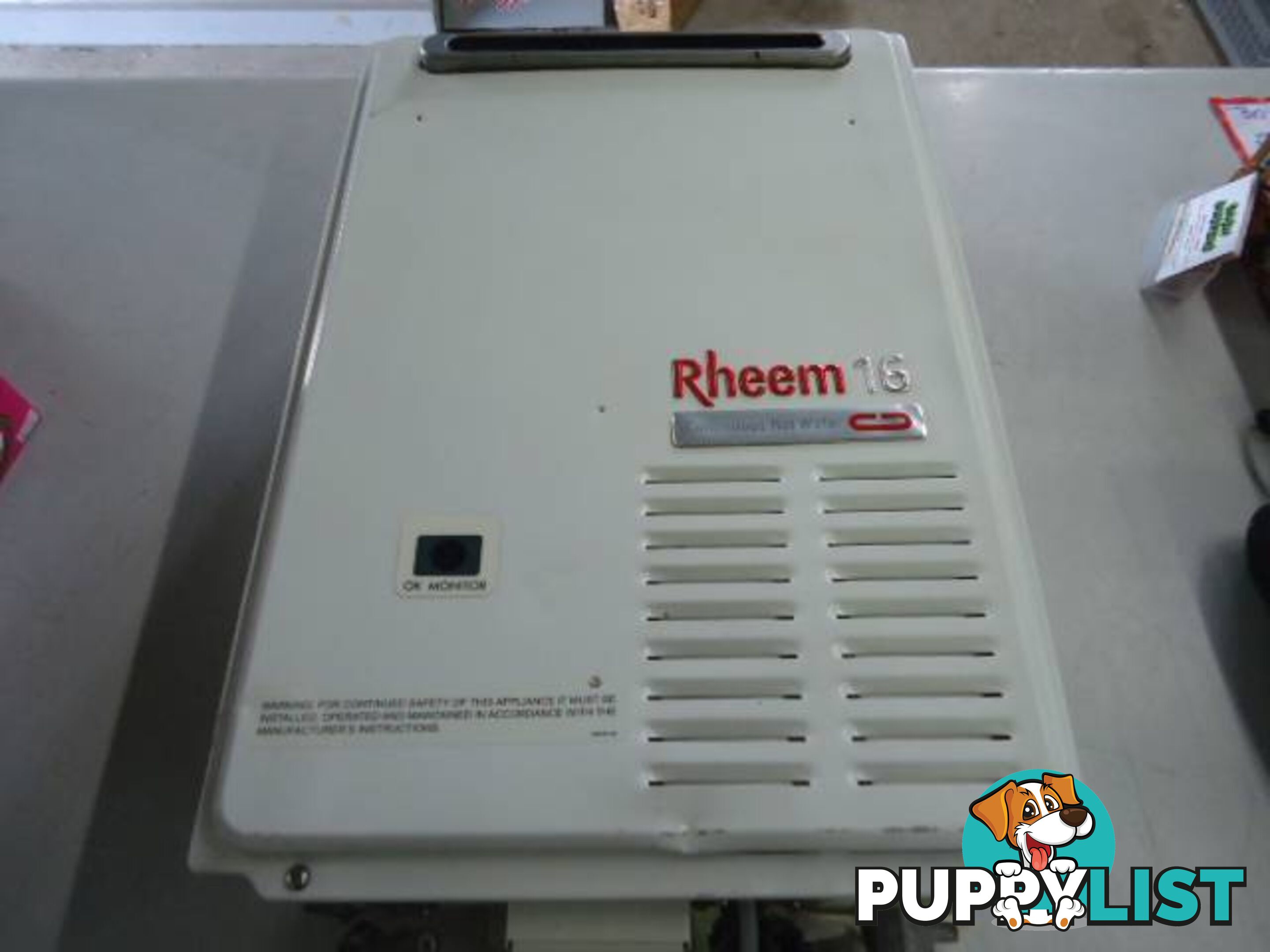 RHEEM 16 NATURAL GAS INSTANT HOT WATER SERVICE