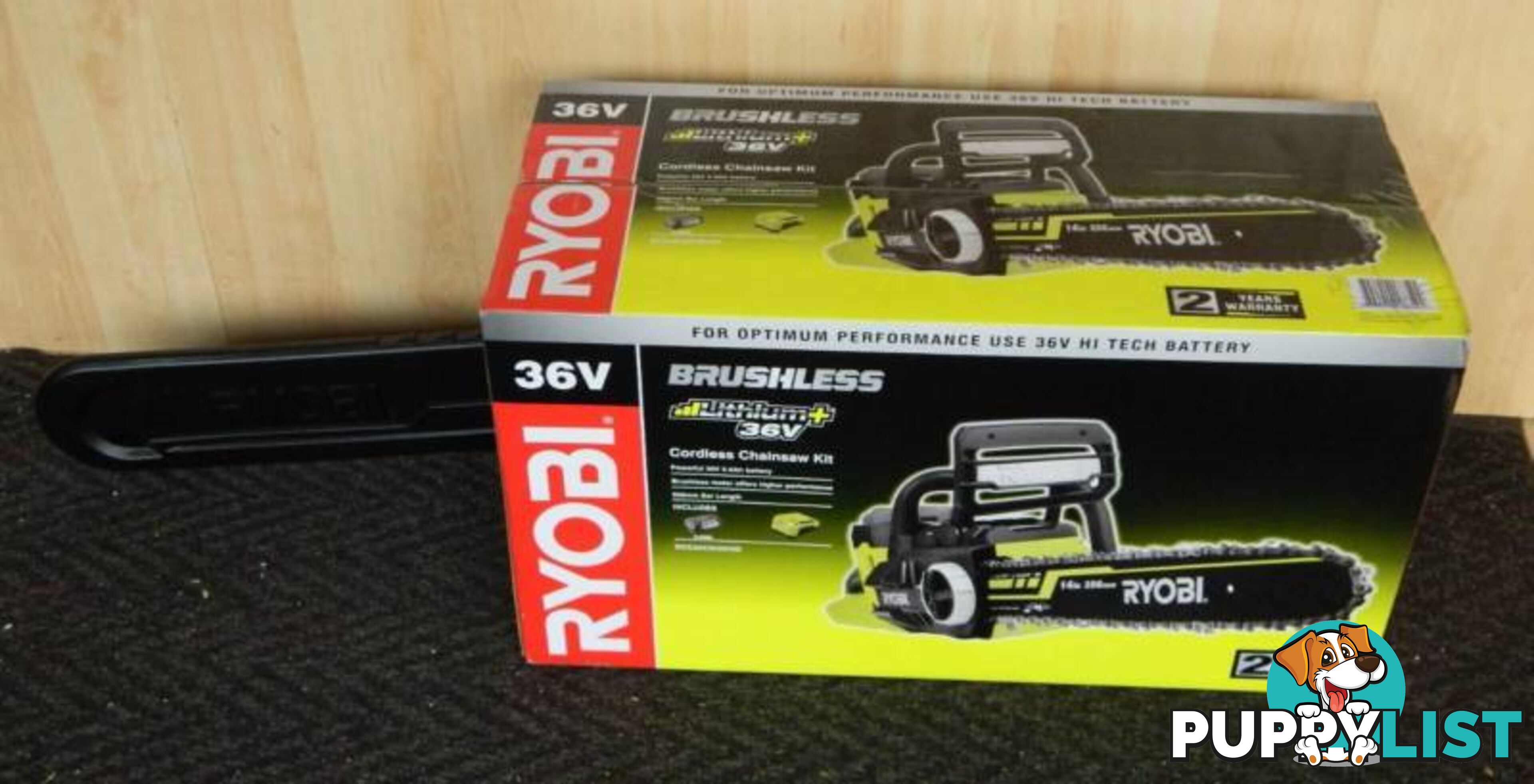 BRAND NEW Ryobi 36V Brushless 14" Chainsaw with Battery & Charger