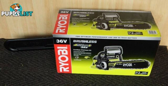 BRAND NEW Ryobi 36V Brushless 14" Chainsaw with Battery & Charger