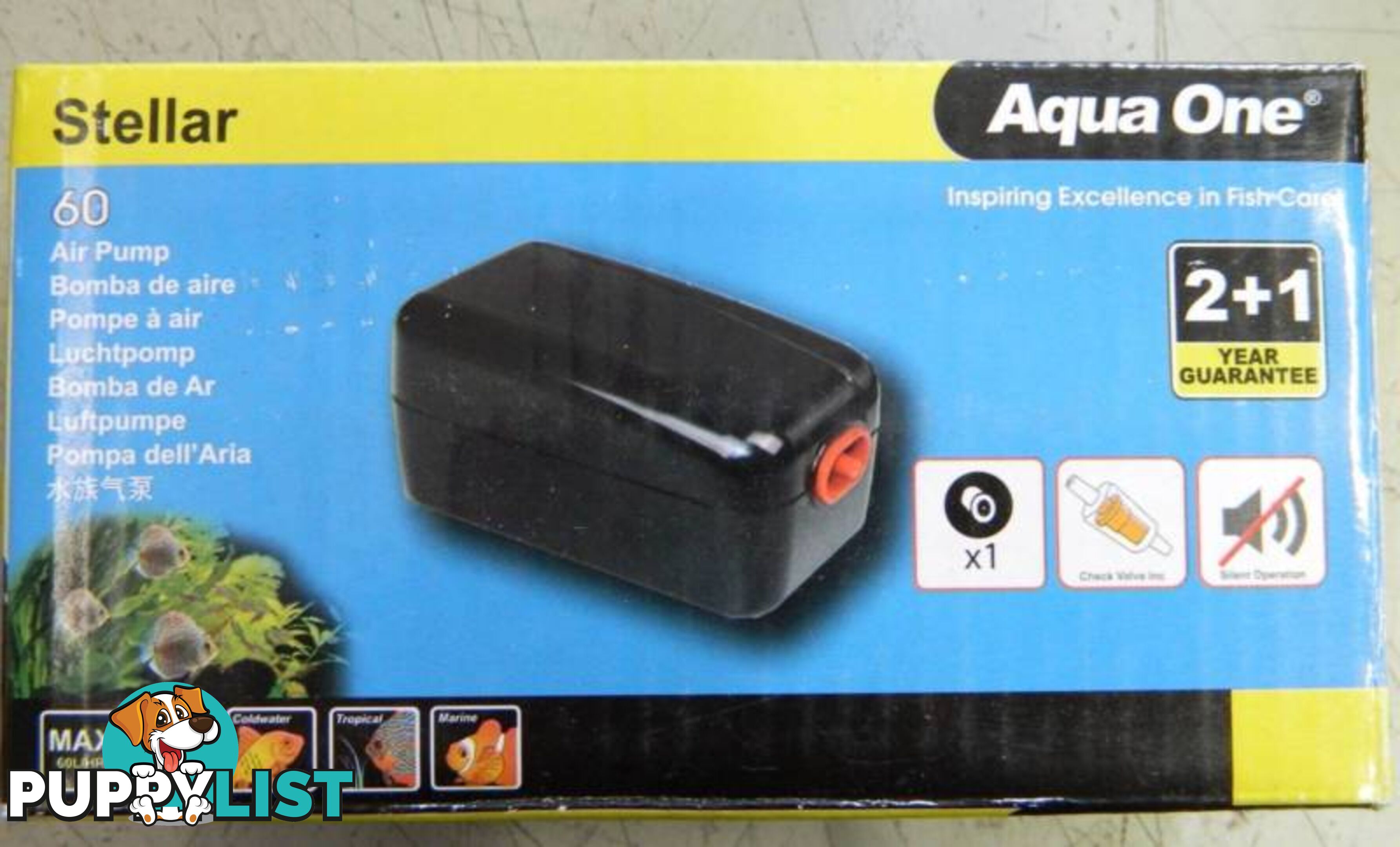 Brand New Aqua One Stellar 60 Fish Air Pump !!!