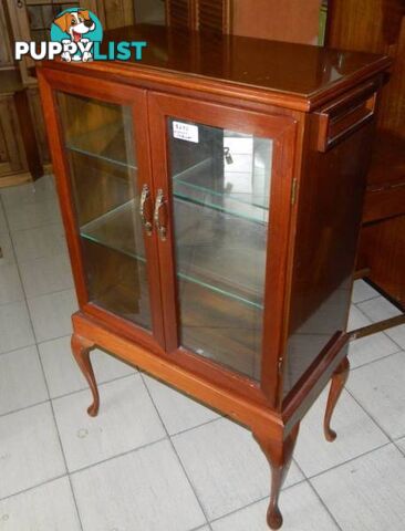 Antique 2 Door Mirror Backed Display Cabinet, Cabriole Legged !!!