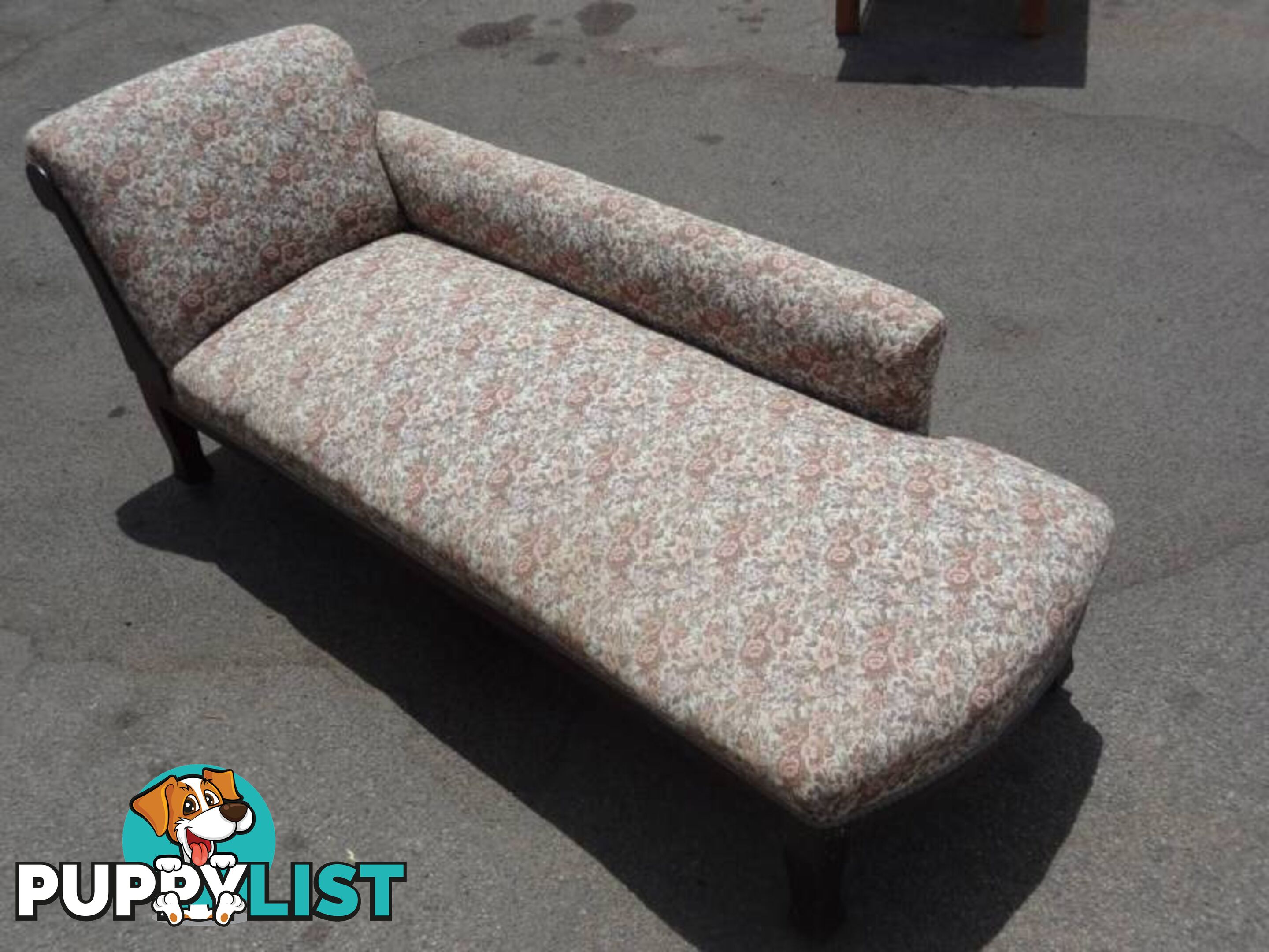 Vintage 1950's Chaise Lounge & Matching Fabric/Vinyl Armchairs