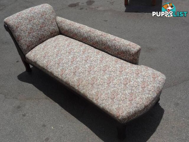 Vintage 1950's Chaise Lounge & Matching Fabric/Vinyl Armchairs