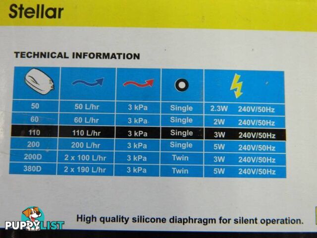 Brand New Aqua One Stellar 110 Fish Air Pump !!!