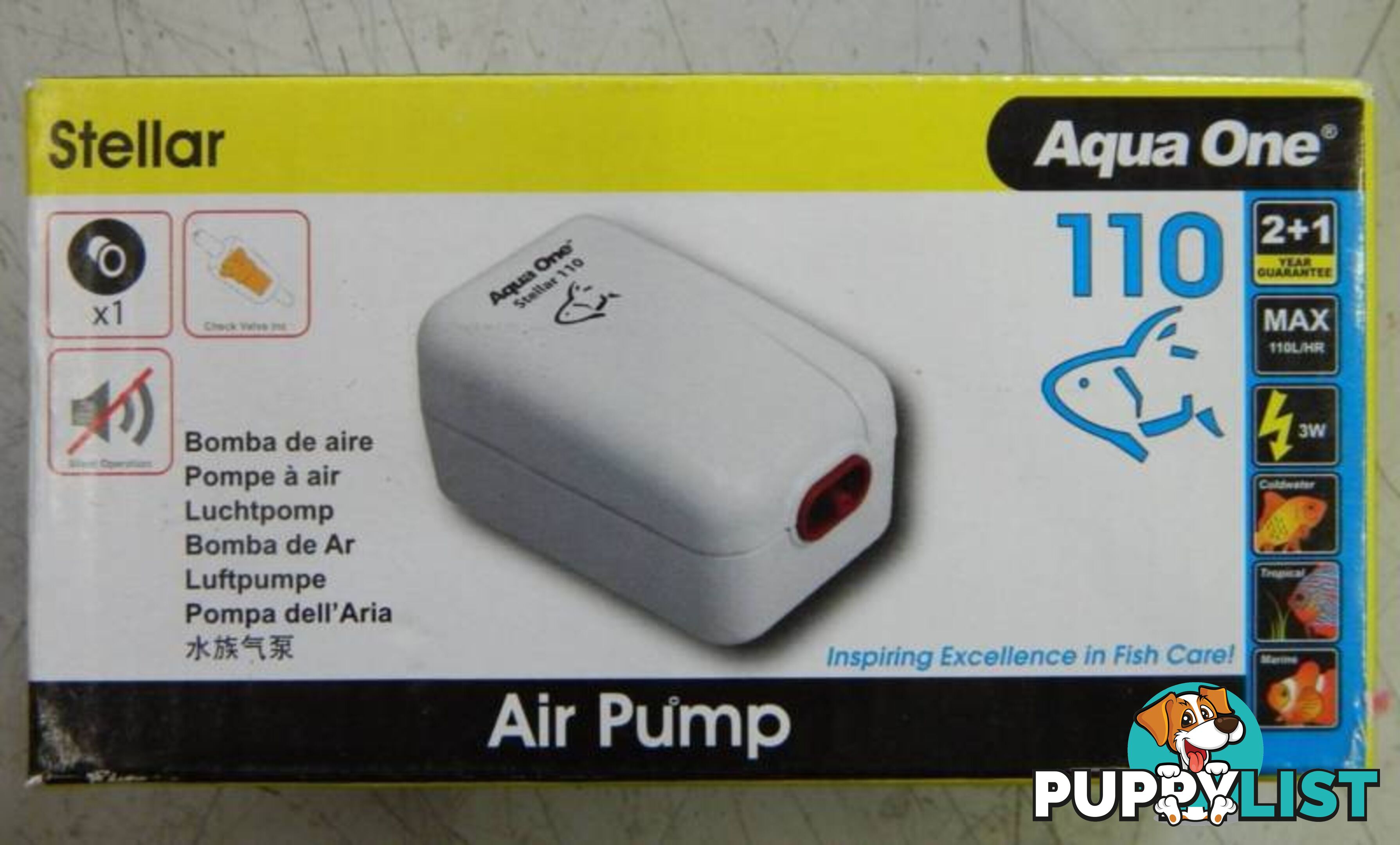 Brand New Aqua One Stellar 110 Fish Air Pump !!!