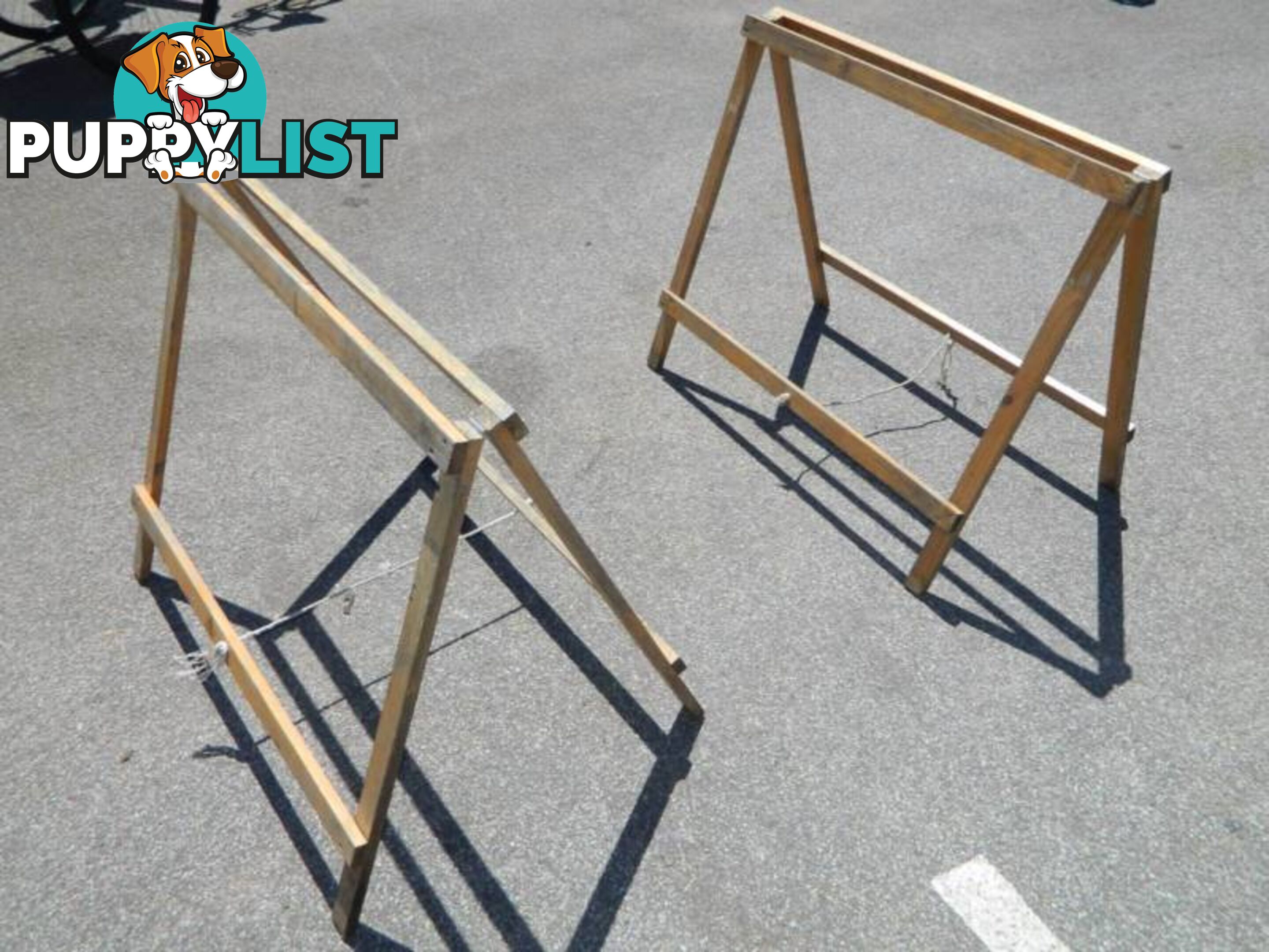 Pair of Wooden Fold up Sawhorses