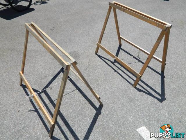 Pair of Wooden Fold up Sawhorses