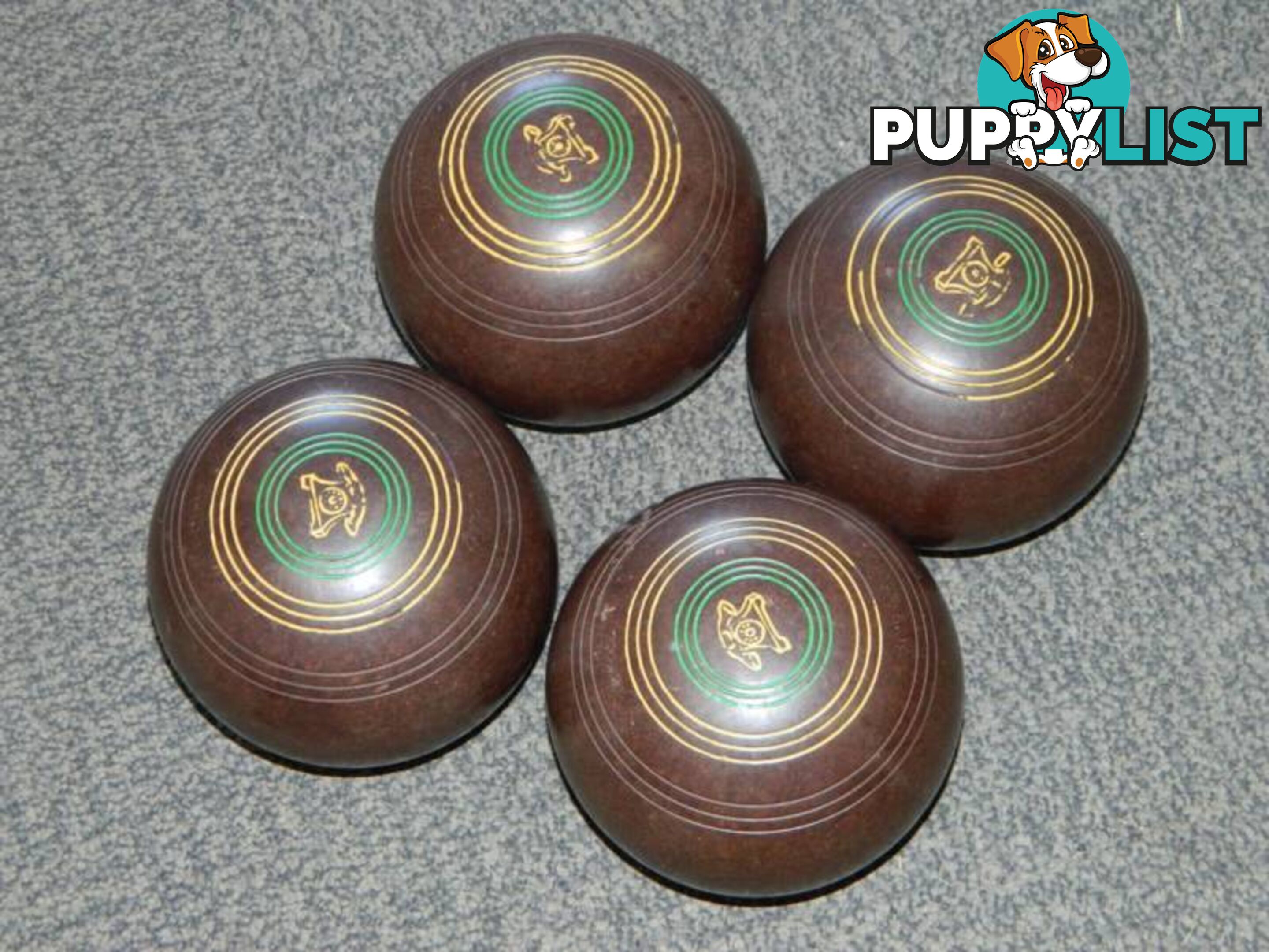 Set of 4 Henselite Championship Super Grip Lawn Bowls