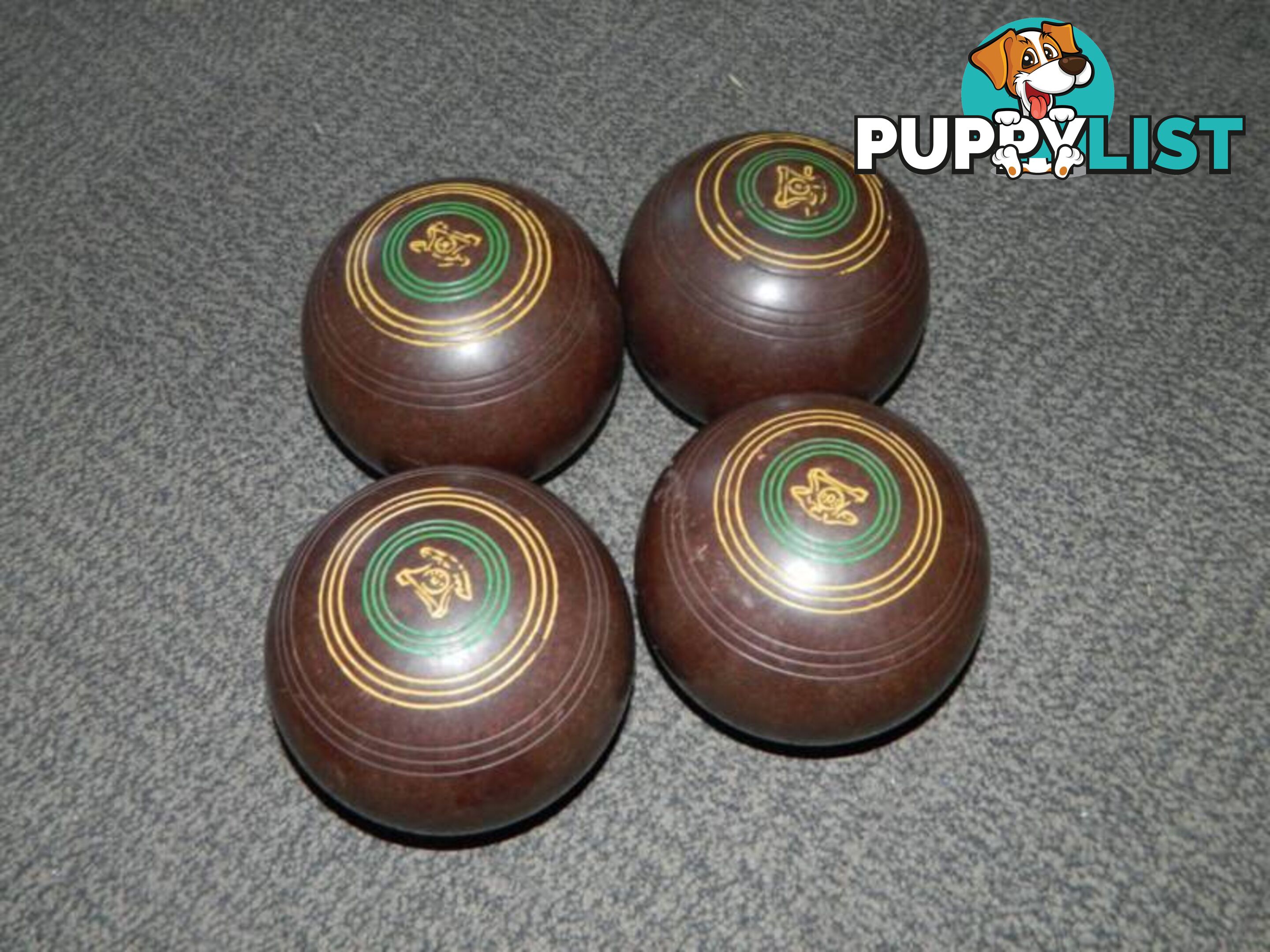 Set of 4 Henselite Championship Super Grip Lawn Bowls