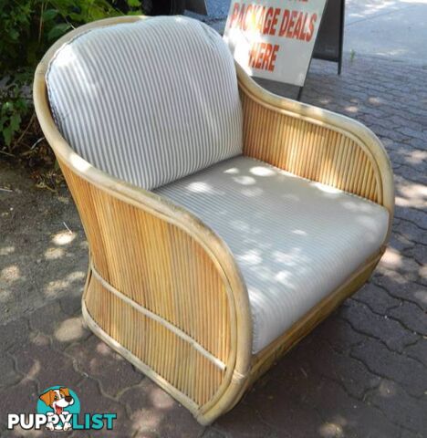 Stylish Retro Cane / Wicker Arm Chair