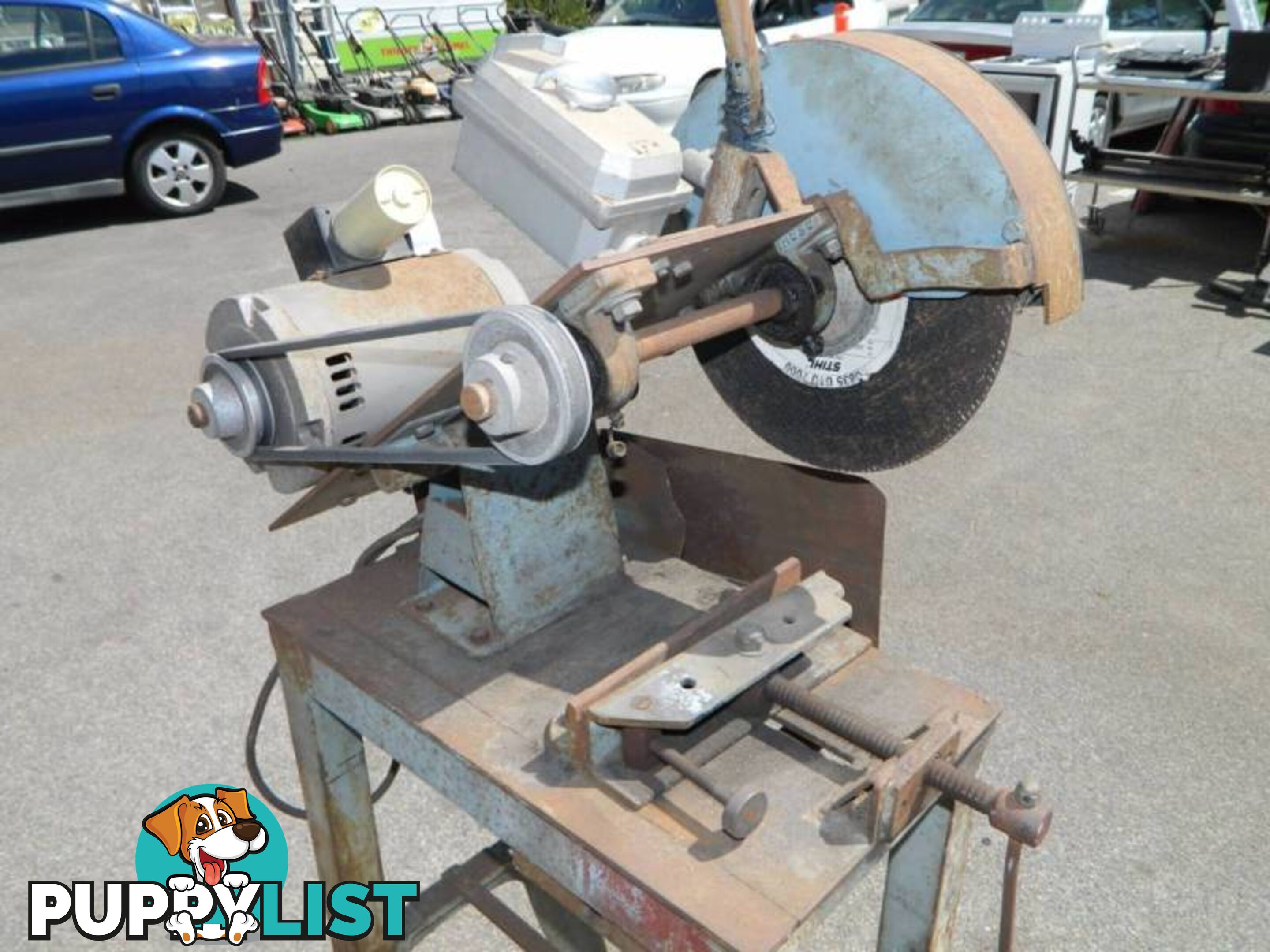 Powerful 1.5HP Drop Saw with sturdy metal base