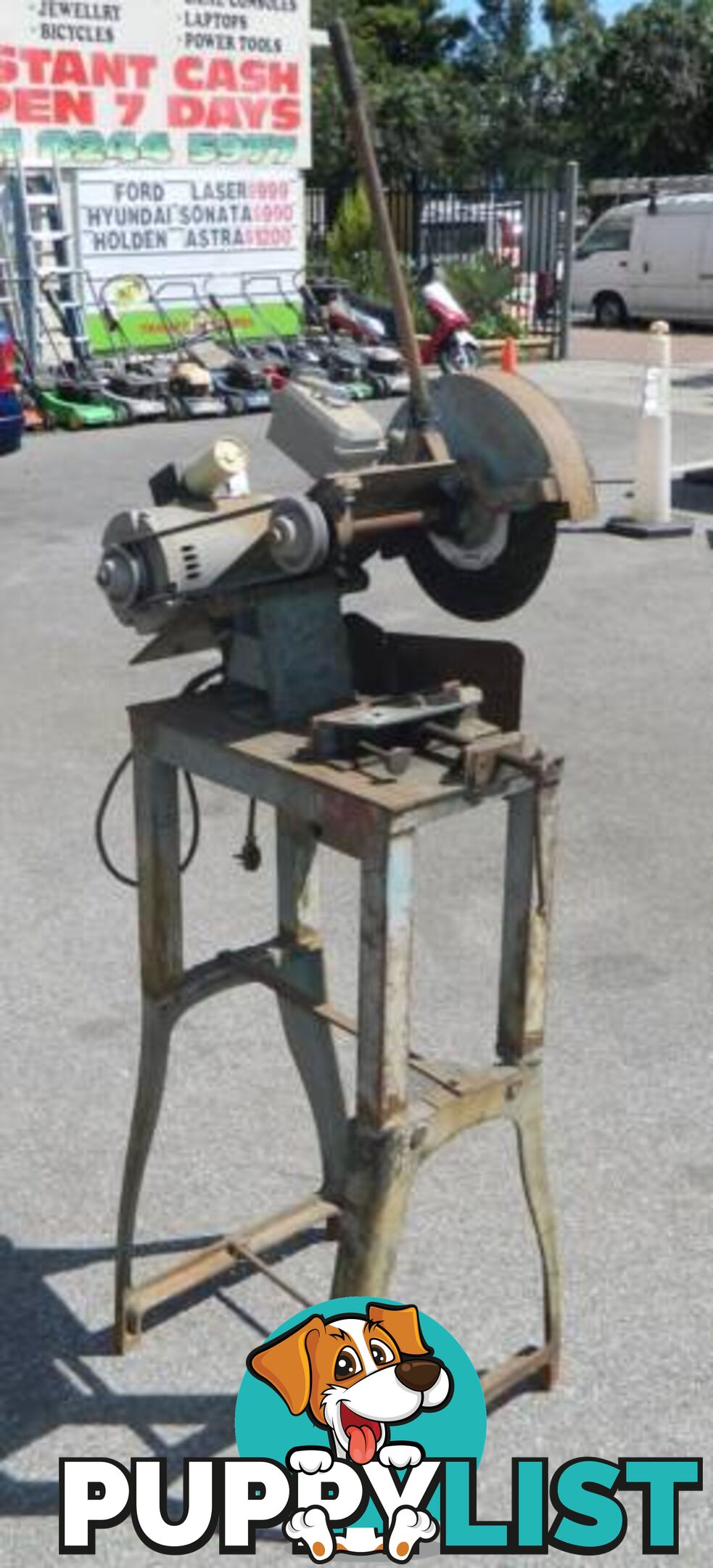 Powerful 1.5HP Drop Saw with sturdy metal base