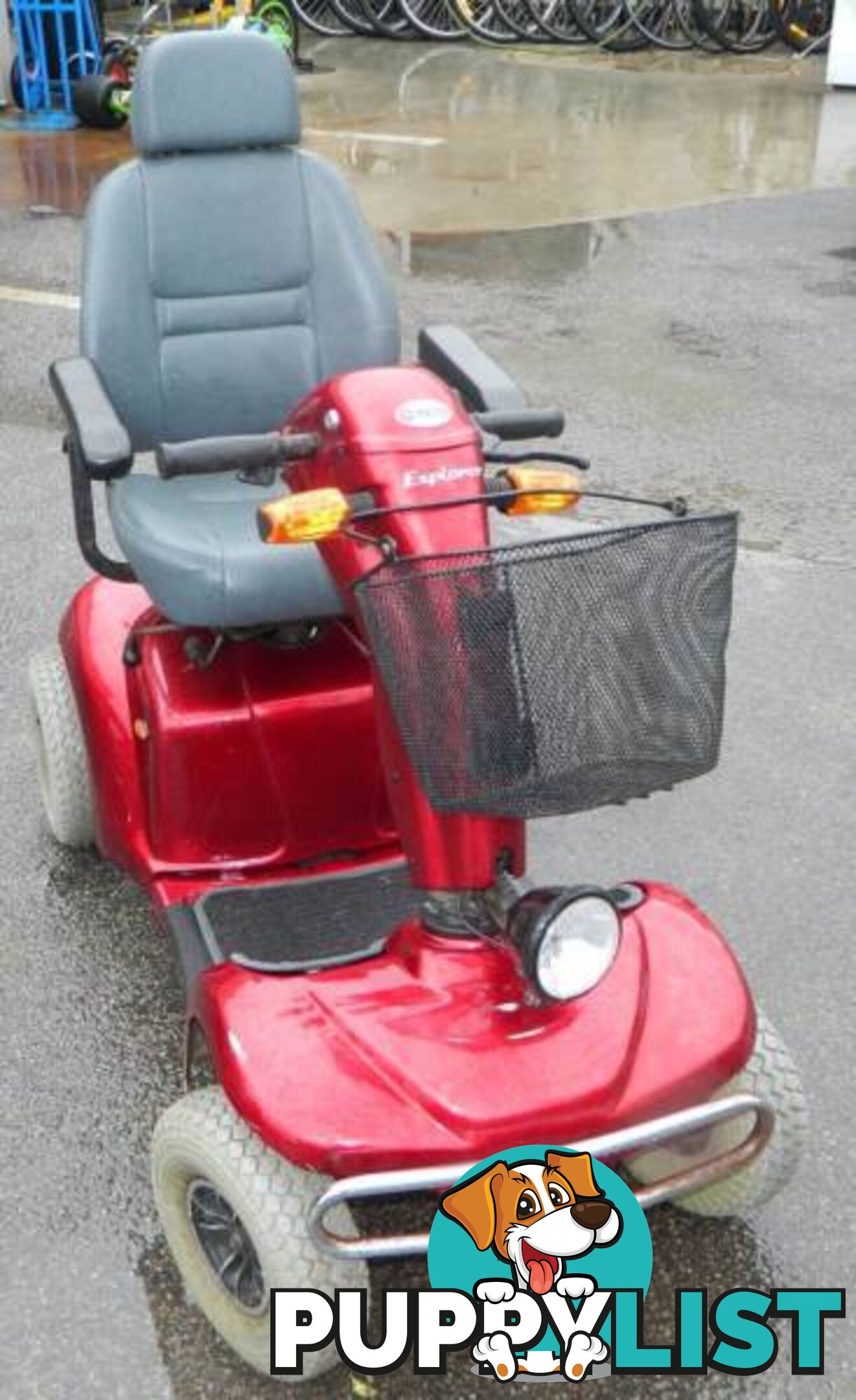 Red Merit Explorer Mobility Scooter with Accessories