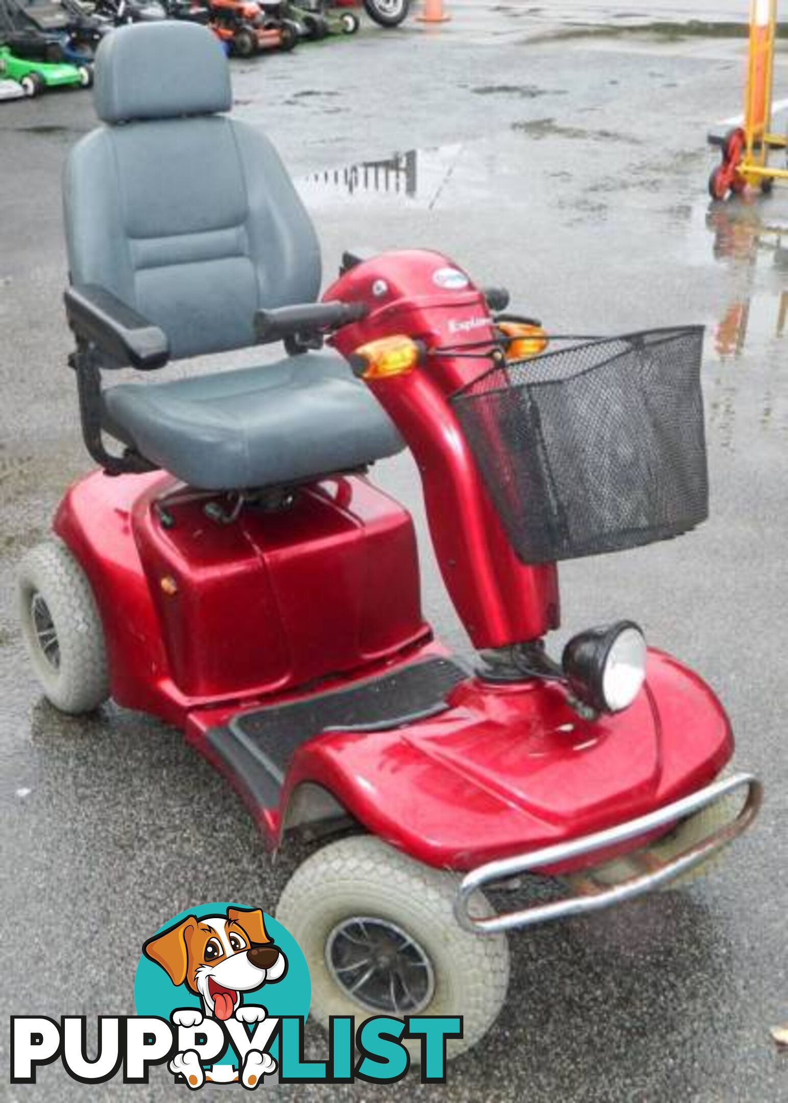 Red Merit Explorer Mobility Scooter with Accessories