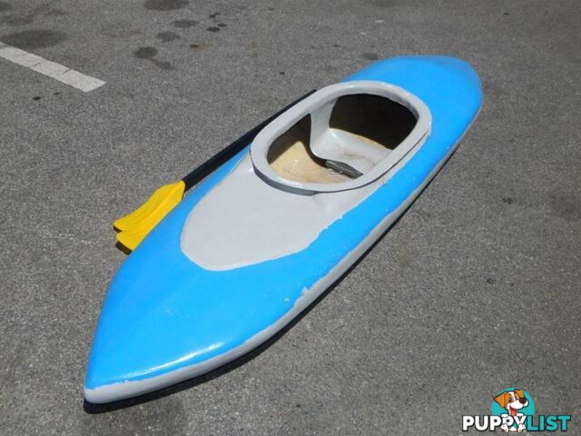 Blue Fiberglass 2.18m Kayak with paddles