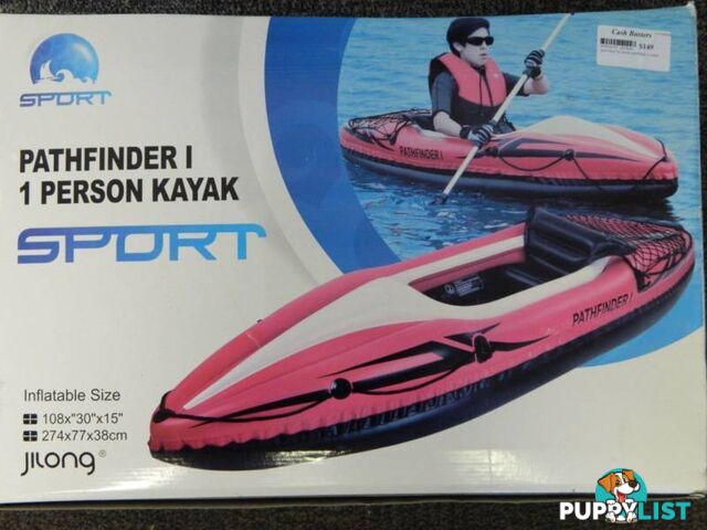 New Path Finder 1 person inflatable Kayak with paddle and pump!!!