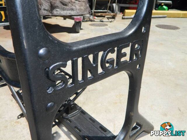 Solid Metal Singer Sewing Table With Heavy Stone Top