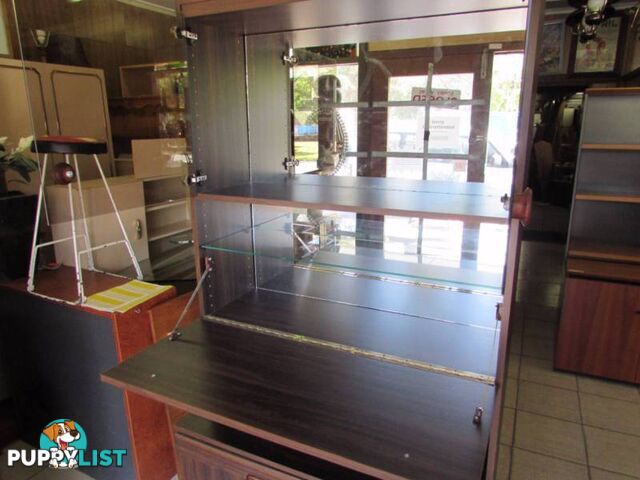 RETRO WOODEN CUPBOARD WITH GLASS DISPLAY DOORS !!!