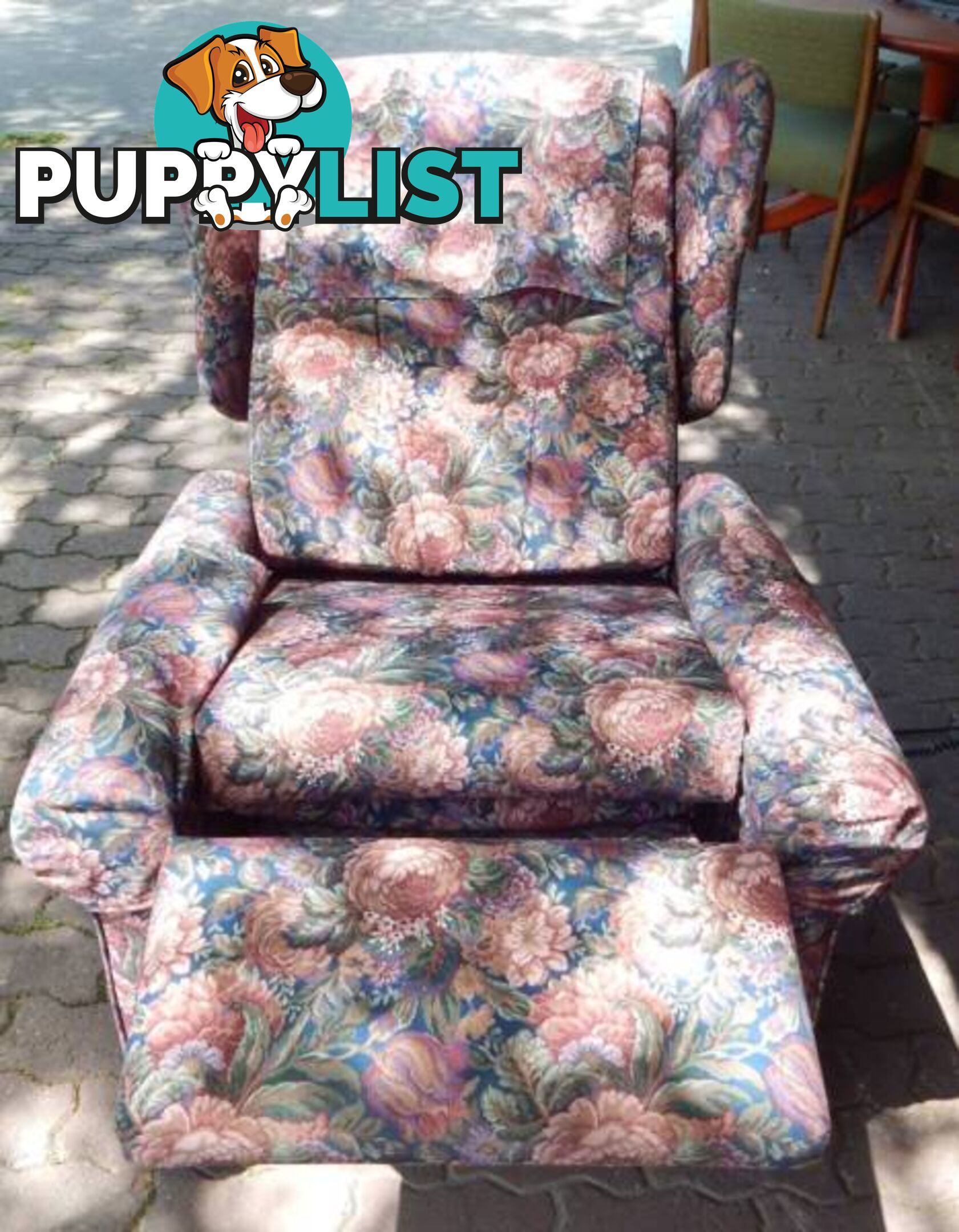 ELECTRIC RECLINER ARMCHAIR STAND ASSIST FLORAL