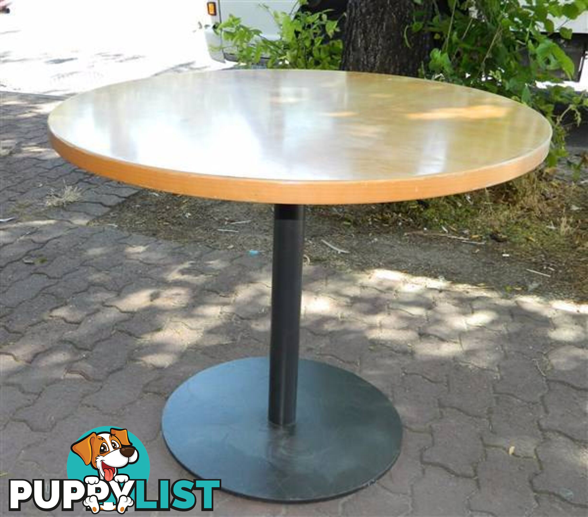 Solid Wooden 900mm Round Cafe Table with Metal Stand !!!