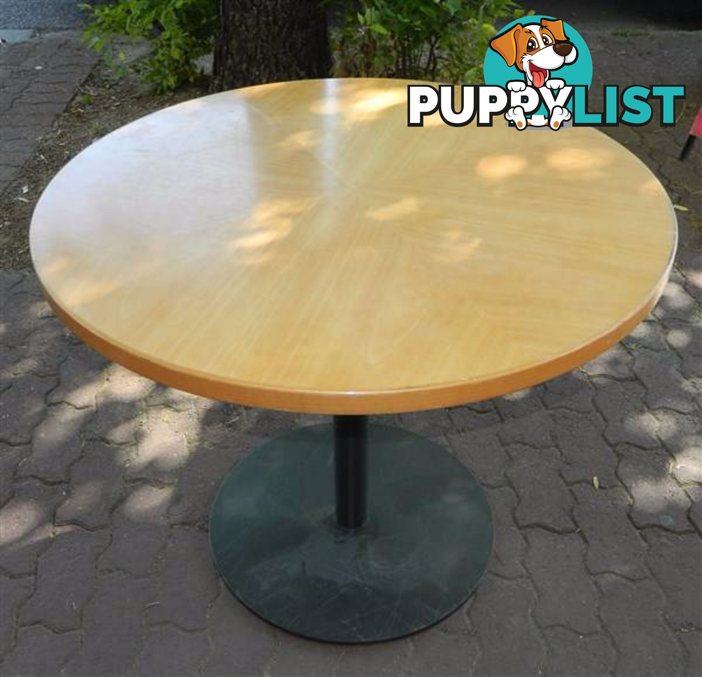 Solid Wooden 900mm Round Cafe Table with Metal Stand !!!