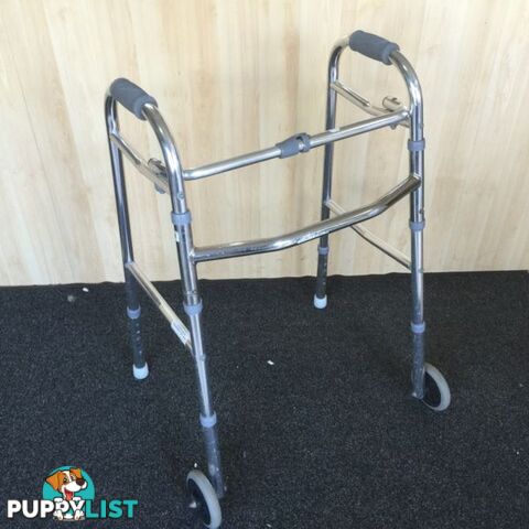 Fold up walking frame with wheels strong and lightweight