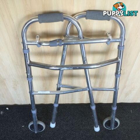 Fold up walking frame with wheels strong and lightweight