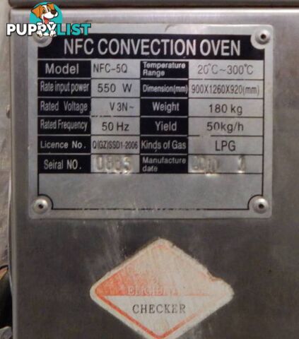 NFC CONVECTION OVEN NFC-5Q INDUSTRIAL KITCHEN 3 PHASE POWER LPG