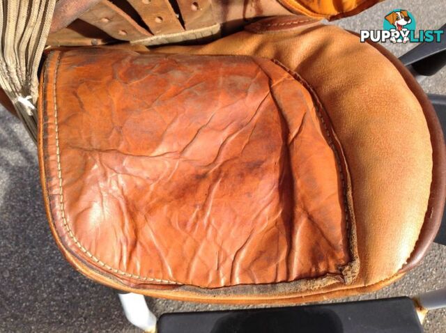 Brown Leather Junior Horse Riding Saddle Great Condition