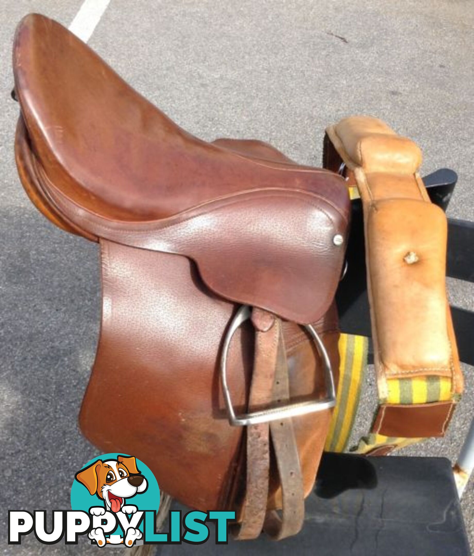 Brown Leather Junior Horse Riding Saddle Great Condition