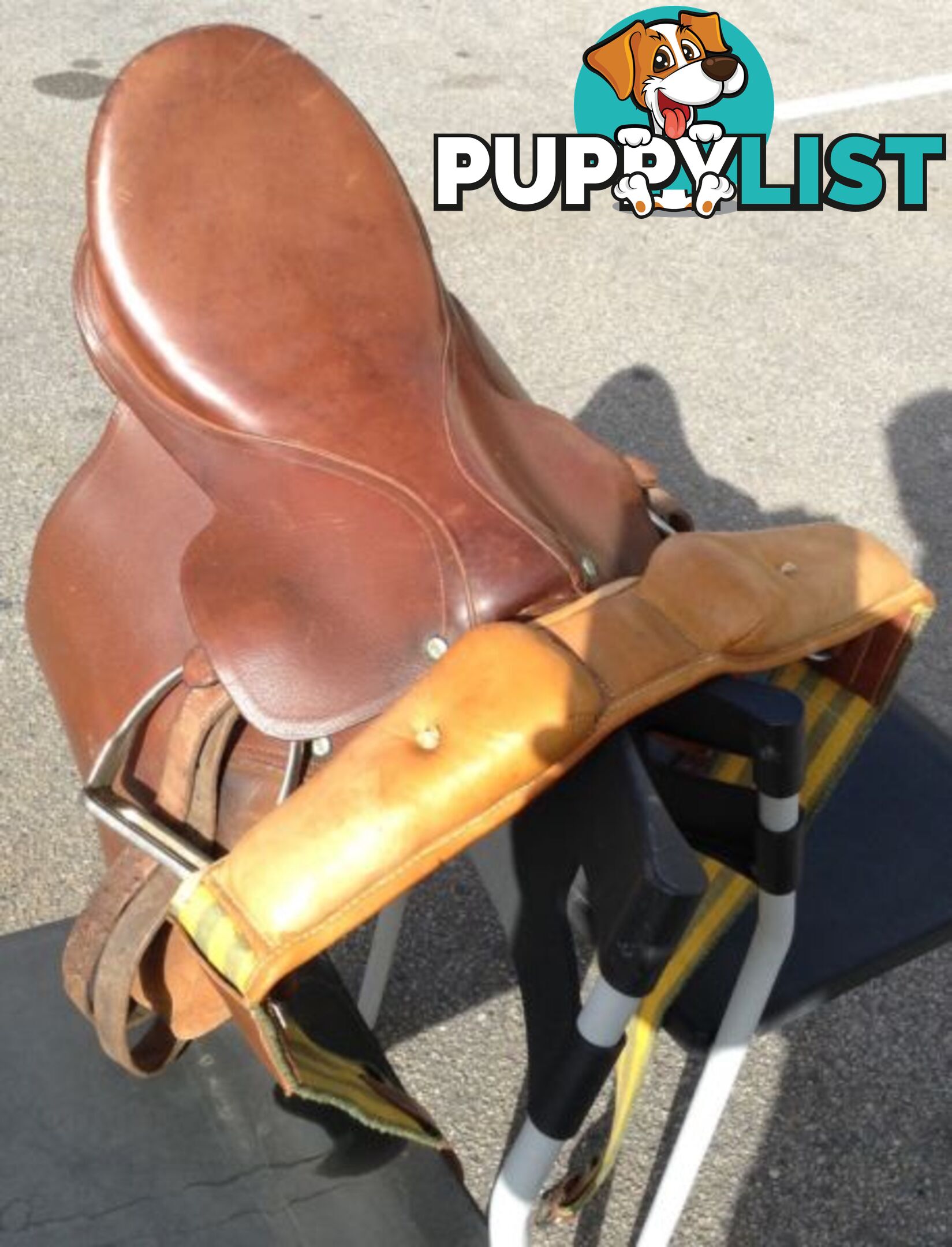 Brown Leather Junior Horse Riding Saddle Great Condition