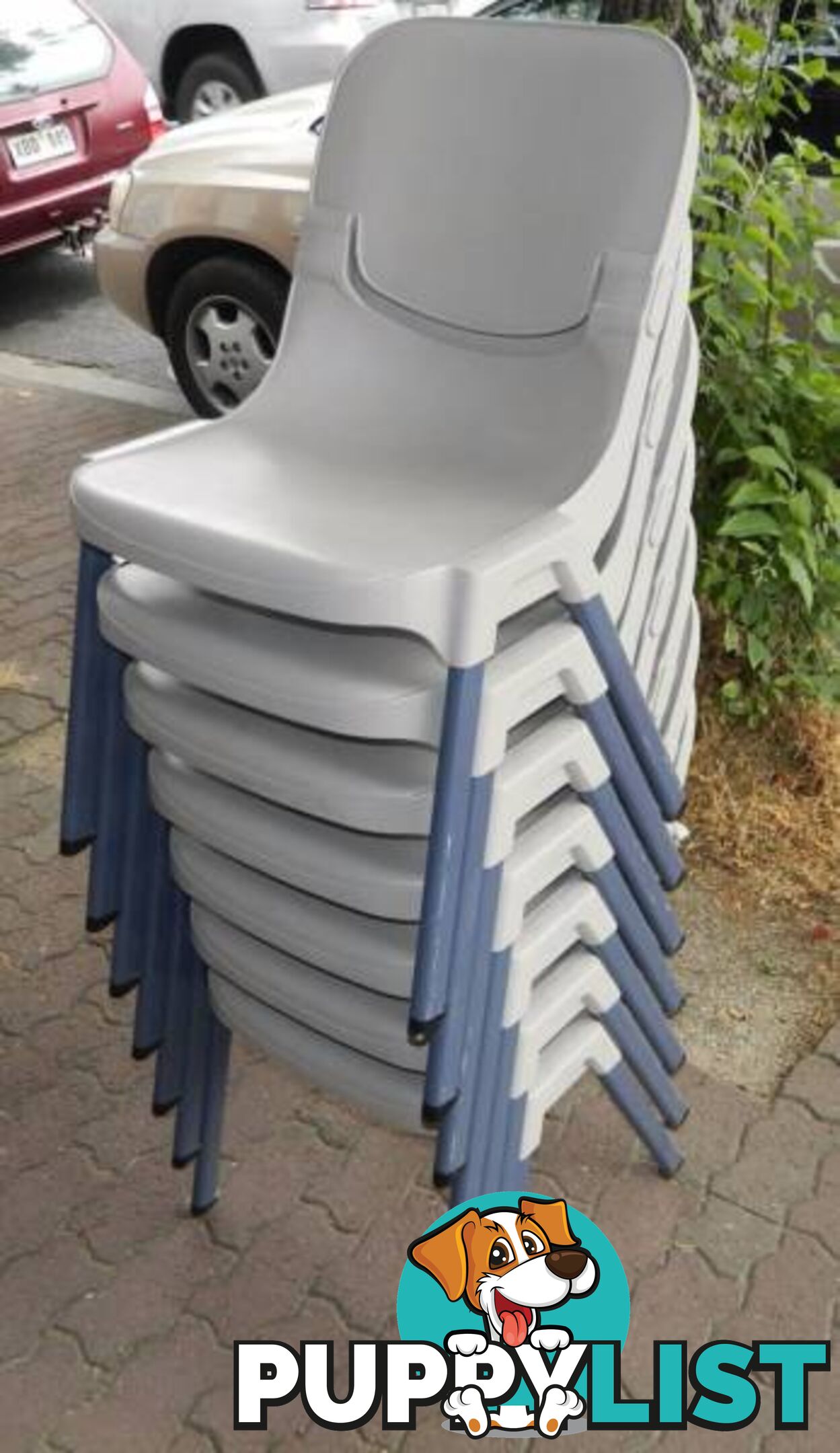 Sturdy Sebel Plastic Stackable Chairs x7 Great for parties