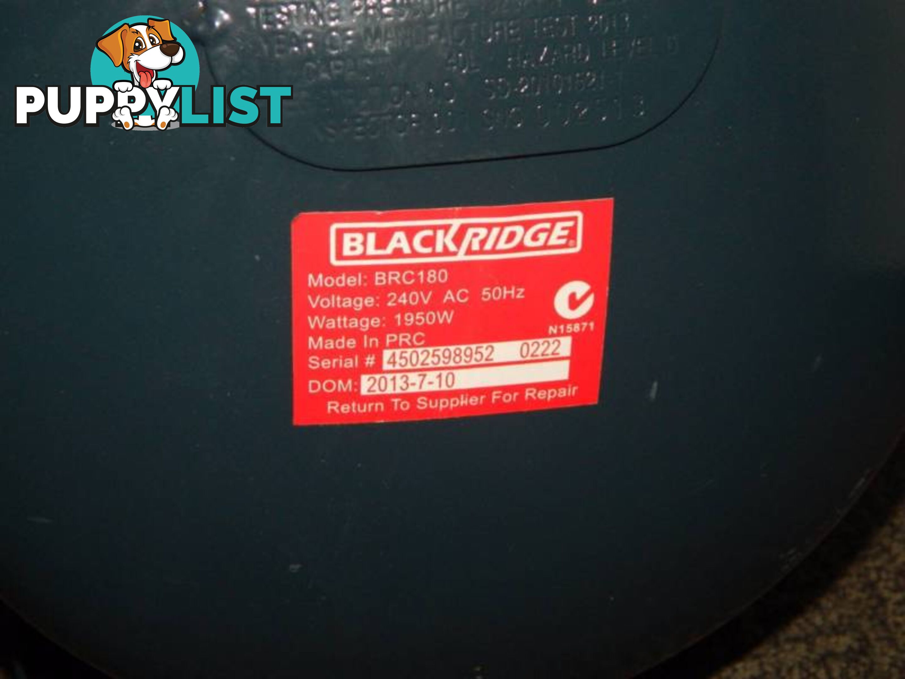 Blackridge Brc 180 Aircompressor - 180 lpm - 40L tank - 2.5HP