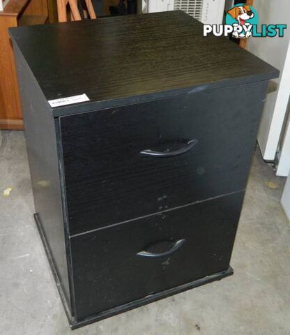 2 Door Dark Wood Drawer