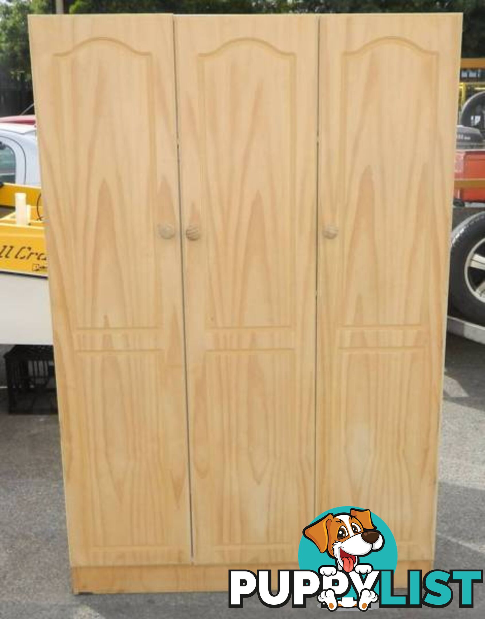 Solid 3 Door Storage Pantry Cupboard